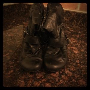 Black high length Bakers boots